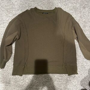 Olive Green Textured Sweater